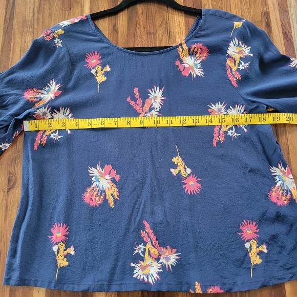 Madewell Silk Ruffle-Sleeve Top in Cactus Flower - Picture 5 of 9